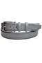 Gray Genuine Leather Solid Color Model 3.5 Cm. Classic Belt with Buckle - 215-Solid - 3
