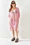 Women's Dried Rose Slit Tied Pareo Kimono KMN-00000063 - 3