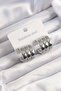 316L Steel Silver Color 3-Piece Look Bombe Model Half Hoop Earrings