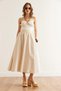Women's Ecru Guipure Belt Detailed Pocket Buckle Linen Skirt Etk-19000299 - 7