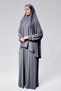 Women's Two-Piece Prayer Dress with Headscarf, Organic Cotton, Elastic Sleeves, Non-Slip Skirt, Combed Cotton, Hijab - 5