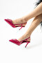 Bright Pink Stiletto | Vegan Leather, 7cm Heels, Ankle Strap, Buckle Pointed Toe Stylish Heels