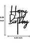 Happy Birthday Cake Topper, 1 Count Black Acrylic Glitter Wordart Decoration for Party Cakes - 3