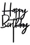 Happy Birthday Cake Topper, 1 Count Black Acrylic Glitter Wordart Decoration for Party Cakes