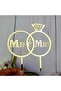 Mr & Mrs Cake Topper, Bride and Groom Wedding, Engagement Cake Decorations, Mirror Gold - 3