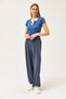 Women's Smoked Waist Lace Up Soft Textured Flowy Shalwar Trousers PNT-19000273 - 6