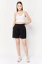Women Plain Chino Shorts, Black - 3