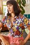 Women's Multicolored Woven Viscose Patterned Bat Shirt GML-19000859 - 5