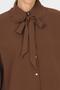Brown Ruffle Collar Detailed Tie-Up Tunic 4586A - 8