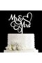 Mr & Mrs Cake Topper - Bride and Groom Wedding Engagement Decoration - Mirror Silver Acrylic