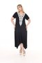 Women's Large Size Black Viscose Knitted Collar Stylish Dress - 3