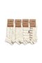 4-Piece Natural Linen Pre-Washed Patterned Sports Booties Women's Ankle Length Socks 2184 - 4