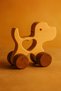 Wooden Handmade Natural Montessori Heart Dog Toy with Wheels - 5052 - 6