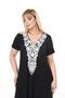 Women's Large Size Black Viscose Knitted Collar Stylish Dress - 6