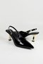 Women's Patent Leather Black Stone Detailed Buckle Stiletto Heeled Shoes 7cm - 3