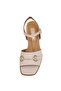 Elit Thalina Women's Genuine Leather Heeled Sandals Beige - 6