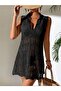 Shirt Collar Sleeveless Model Openwork 100% Cotton Bikini Top Comfortable Fit Knitwear Pareo-Beach Dress - 2