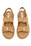 Elit Lexa Women's Genuine Leather Flat Sandals Brown - 3