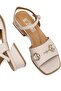 Elit Thalina Women's Genuine Leather Heeled Sandals Beige - 5