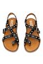 Elit Oriana Women's Genuine Leather Flat Sandals Black - 3