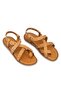 Elit Oriana Women's Genuine Leather Flat Sandals Brown - 2