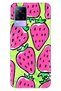 Vivo V21 Case 6.44 Inc Patterned Silicone Flexible Compatible Cover Strawberry