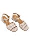 Elit Thalina Women's Genuine Leather Heeled Sandals Beige - 2
