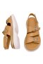 Elit Vesta Women's Genuine Leather Flat Sandals Brown - 4