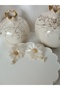 Flower White Earrings Polymer Clay Steel Women Earrings Pearl Detail - 2
