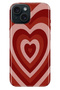 iPhone 13 - 14 Case Colorful Tpu Uv Printed Patterned Silicone Matte Heart