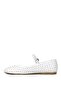 Elit Jada Women's Genuine Leather Trock Ballerinas White - 3