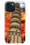 iPhone 13 - 14 Case Colorful Tpu Uv Printed Patterned Silicone Pizza Tower