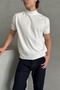 Men's Oversize Half Fisherman Knitwear Short Sleeve T-Shirt - 2