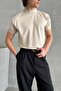 Men's Oversize Half Fisherman Knitwear Short Sleeve T-Shirt