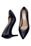 Elit Selestia Women's Genuine Leather Stiletto Navy Blue - 4