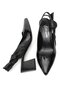 Elit Amina Women's Genuine Leather Classic Heeled Shoes Black - 4