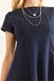 Women's Navy Blue Back Zipper Piece Bell Denim Dress Elb-19002400 - 6