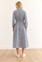 Women's Navy Blue Elastic Waist Pocket Maxi Shirt Dress Elb-19002398 - 2