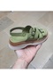 Women's Inside-Outside Genuine Leather Soft Fuspet Sole Green Sandals Shoes - 4