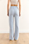 Women's Blue Elastic Waist Flowing Twist Pants Pnt-19000334 - 7