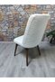 Large Oval Chair Cover Jacquard Fabric Wood Shell - 7