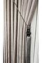 Linen Textured Gray Lurex Multicolor Gray Black Panel Background Curtain Heavy Weight Single Wing Closely Pleated