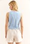 Women's Baby Blue Flannel Pocket Premium Lined Double Vest Ylk-19000057 - 6