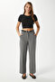 Women's City Elastic Waist Poly Viscose Anthracite Woven Trousers - 3