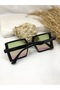 Mond Rectangular Gold Detail Green Pink Glass Women's Sunglasses - 5