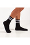 3-Piece Black Cotton Loop Short Half Socks Washable Ribbed College Style Tennis Sports Men's Socks 3501 - 3