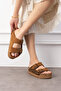 Tokyo Genuine Leather Cork Sole Orthopedic High Eva Women's Slippers - 4
