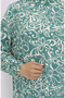 Viscose Fabric Elastic Patterned Dress 2036-02 Green - 4