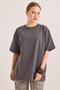 Oversize Crew Neck Basic Tshirt Smoked