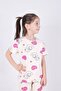 Girl's Cotton Heart Patterned Pajama Set - 4